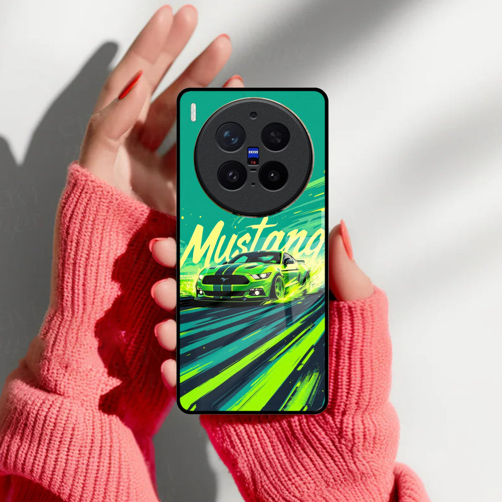 Mustang Super Sports Car Glass Case Cover For Vivo