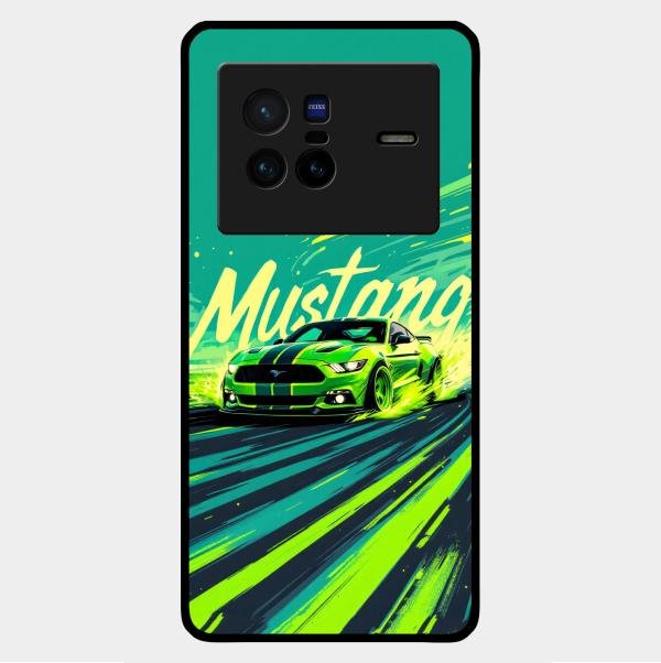 Mustang Super Sports Car Glass Case Cover For Vivo X80 5G