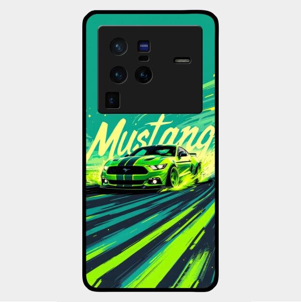 Mustang Super Sports Car Glass Case Cover For Vivo X80 Pro 5G