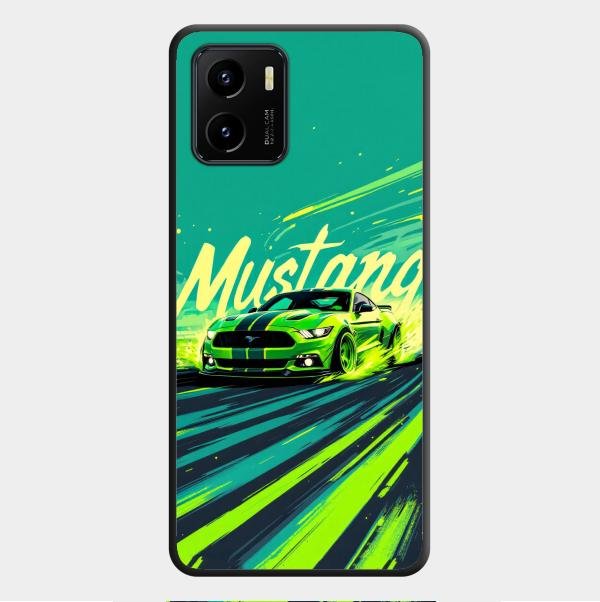 Mustang Super Sports Car Glass Case Cover For Vivo Y01