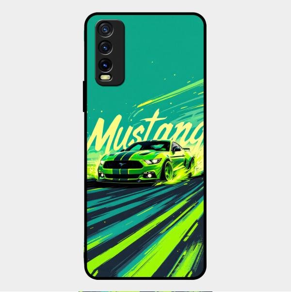 Mustang Super Sports Car Glass Case Cover For Vivo Y12G