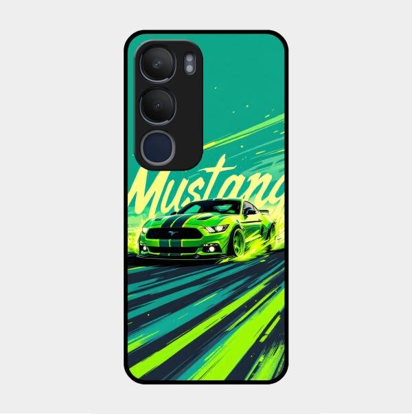 Mustang Super Sports Car Glass Case Cover For Vivo Y29 5G