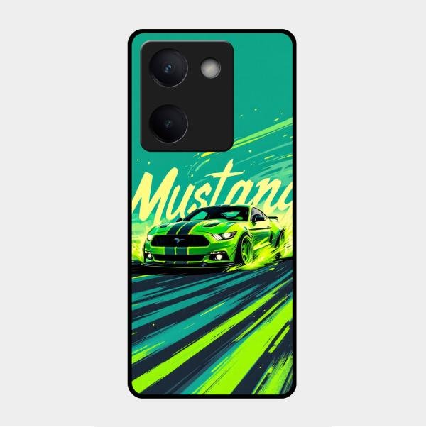 Mustang Super Sports Car Glass Case Cover For Vivo Y300 Plus 5G