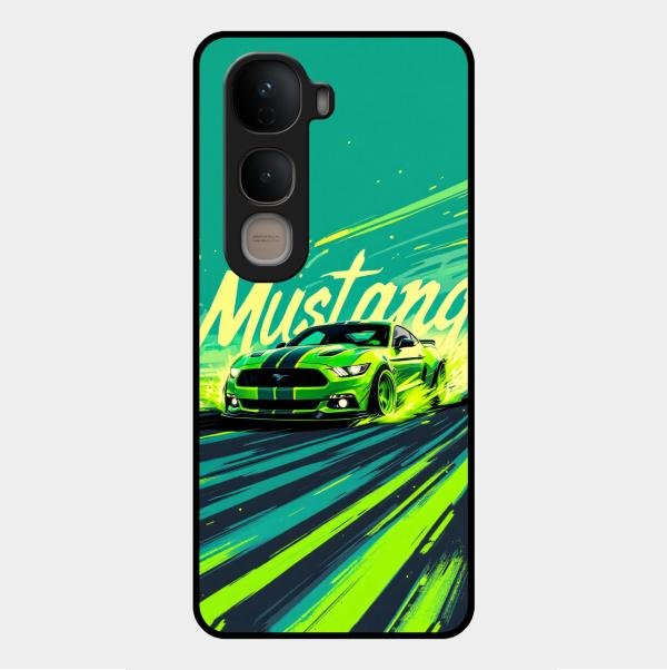 Mustang Super Sports Car Glass Case Cover For Vivo Y400 5G
