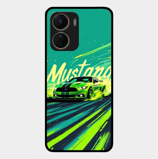 Mustang Super Sports Car Glass Case Cover For Vivo Y56 5G