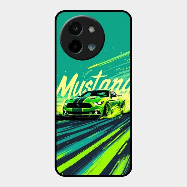 Mustang Super Sports Car Glass Case Cover For Vivo Y58 5G