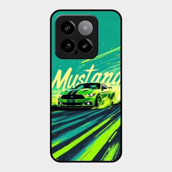Mustang Super Sports Car Glass Case Cover For Xiaomi 14 5G