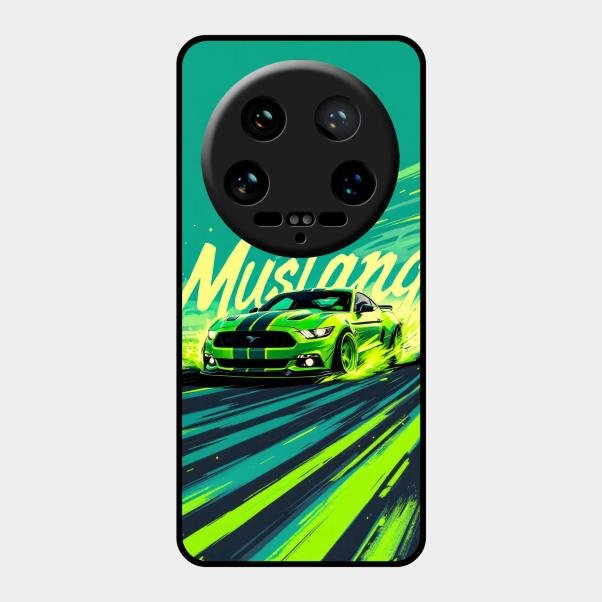 Mustang Super Sports Car Glass Case Cover For Xiaomi 14 Ultra