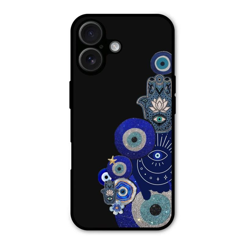 Mystic Evil Eye Glass Phone Case For iPhone 16 Plus