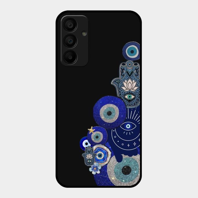 Mystic Evil Eye Glass Phone Case For Samsung Galaxy F15 5G