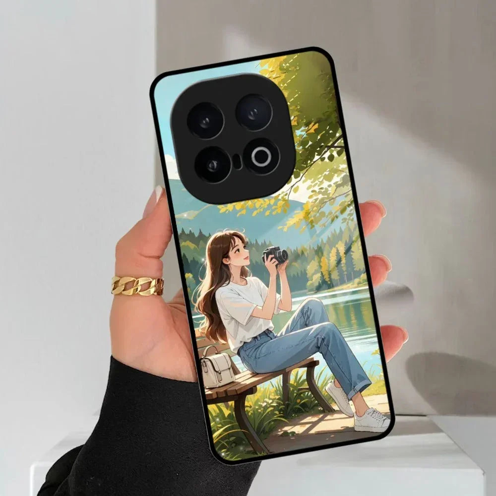 Nature Frame Glass Case Cover For iQOO - ShopOnCliQ