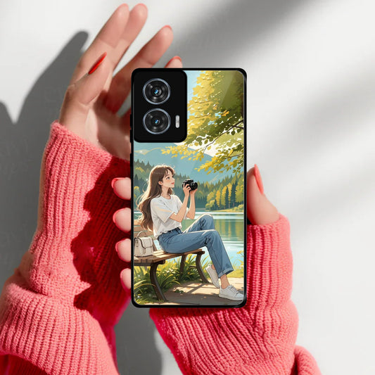 Nature Frame Glass Case Cover For Motorola