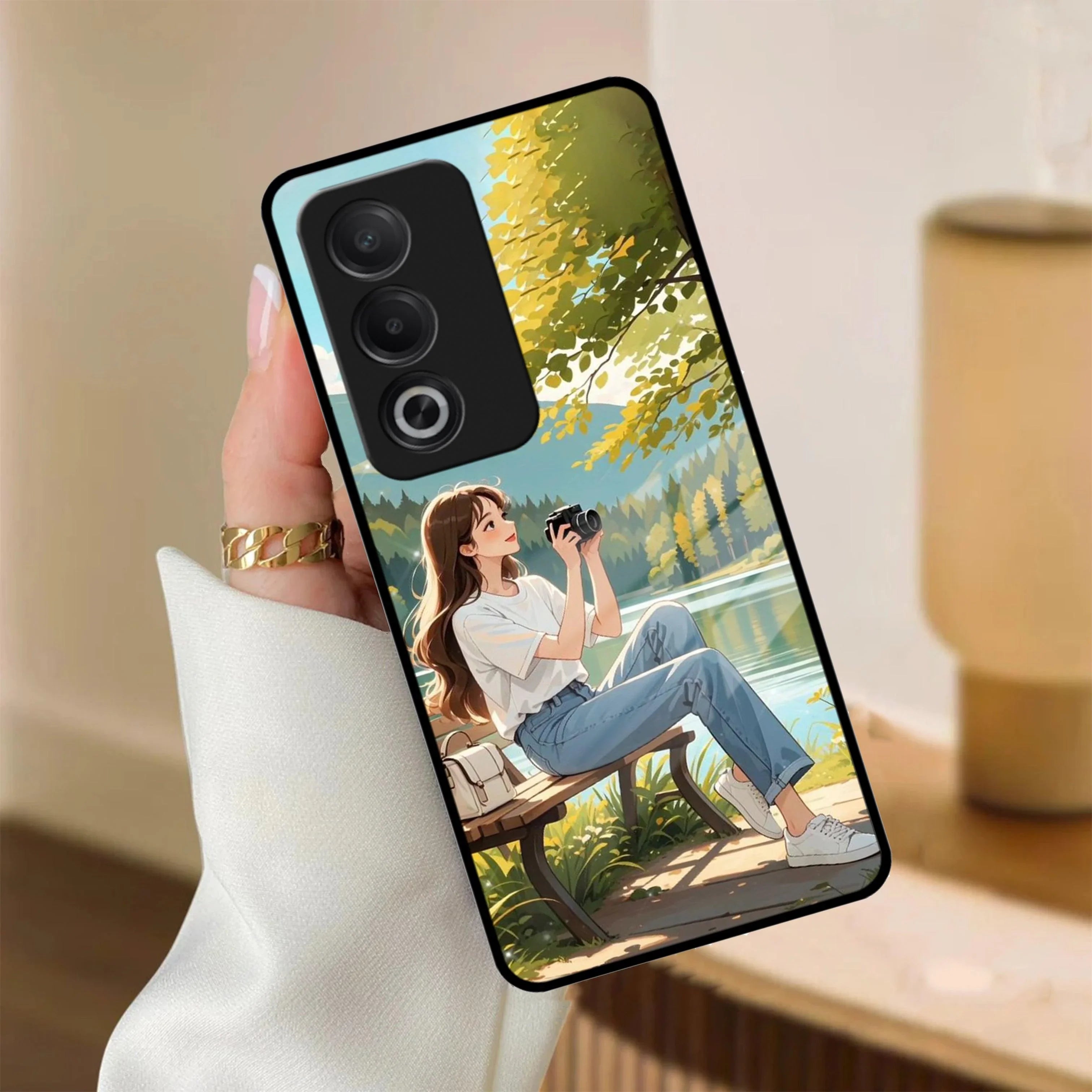 Nature Frame Glass Case Cover For Oppo - ShopOnCliQ