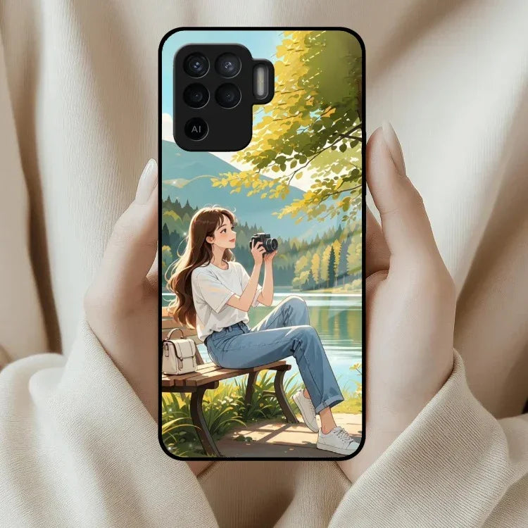 Nature Frame Glass Case Cover For Oppo - ShopOnCliQ