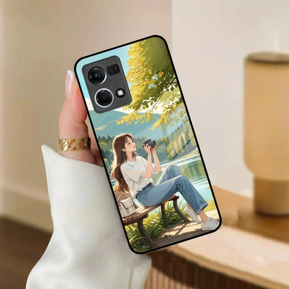 Nature Frame Glass Case Cover For Oppo - ShopOnCliQ