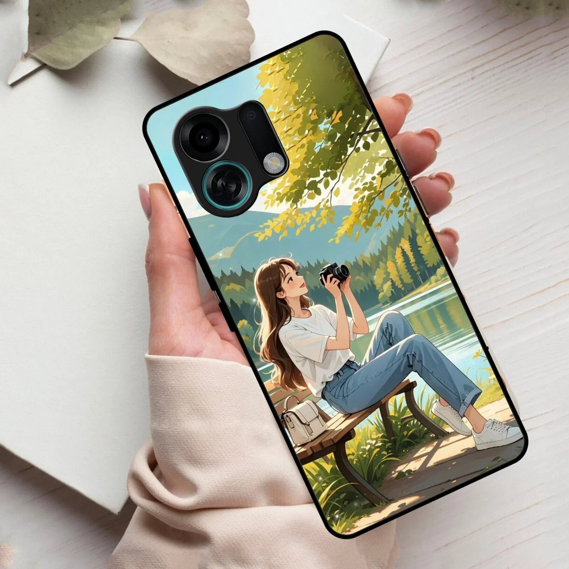 Nature Frame Glass Case Cover For Oppo - ShopOnCliQ