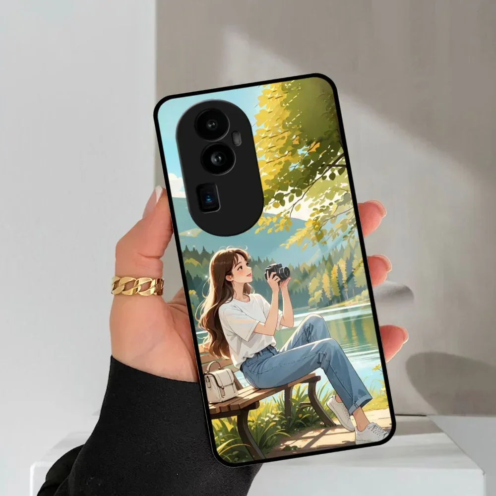 Nature Frame Glass Case Cover For Oppo - ShopOnCliQ