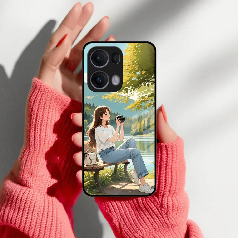 Nature Frame Glass Case Cover For Oppo - ShopOnCliQ