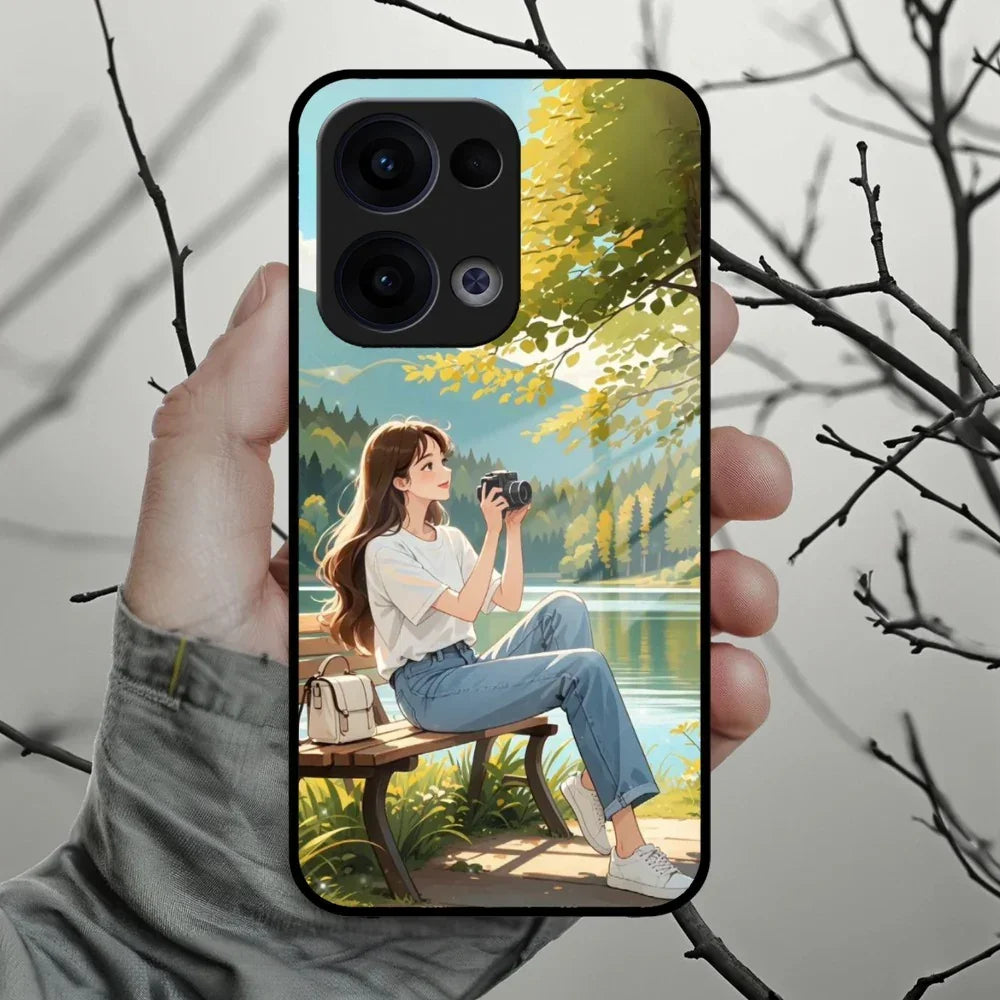 Nature Frame Glass Case Cover For Oppo - ShopOnCliQ