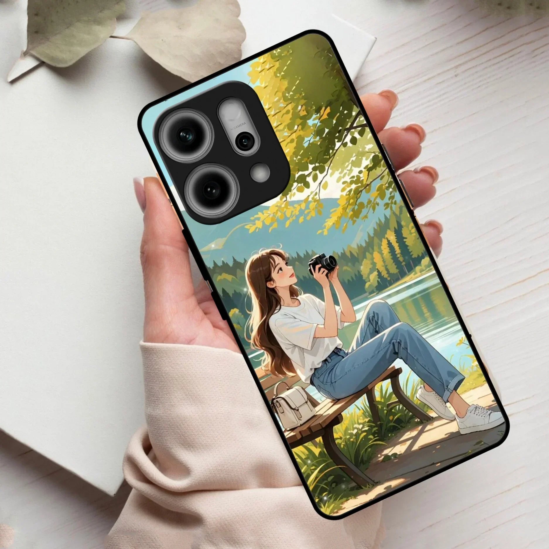 Nature Frame Glass Case Cover For Oppo - ShopOnCliQ