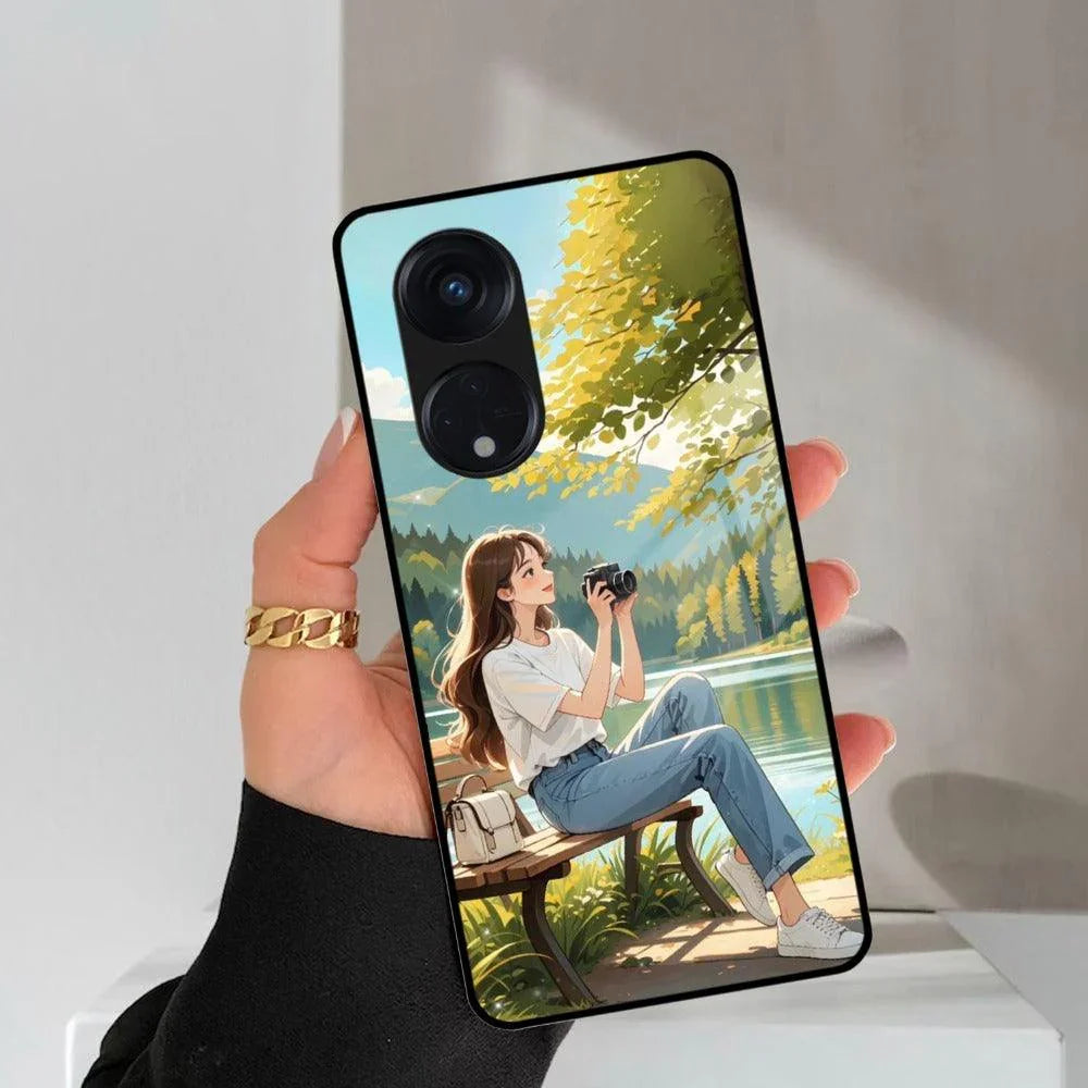 Nature Frame Glass Case Cover For Oppo - ShopOnCliQ