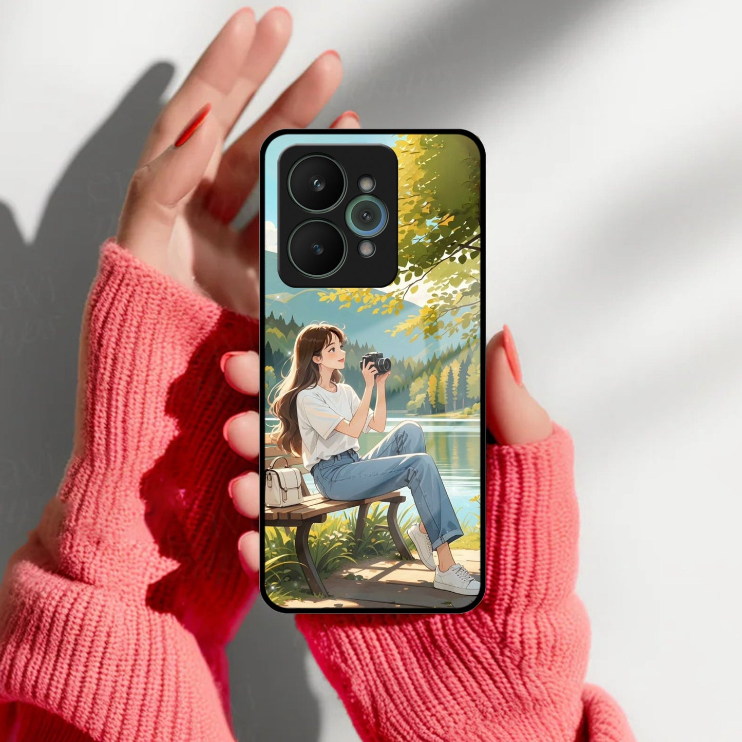 Nature's Frame Glass Case Cover For Realme/Narzo