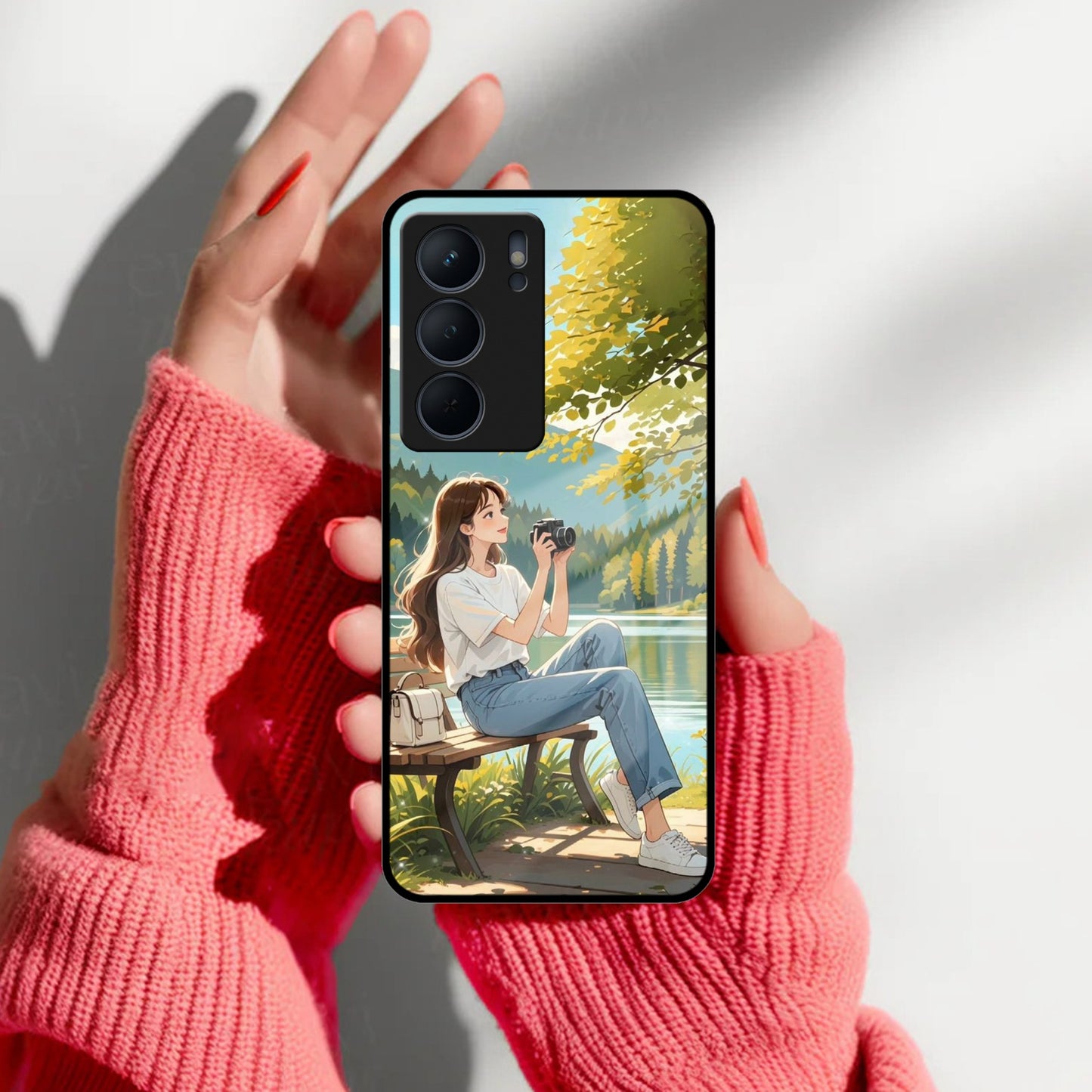 Nature's Frame Glass Case Cover For Realme/Narzo