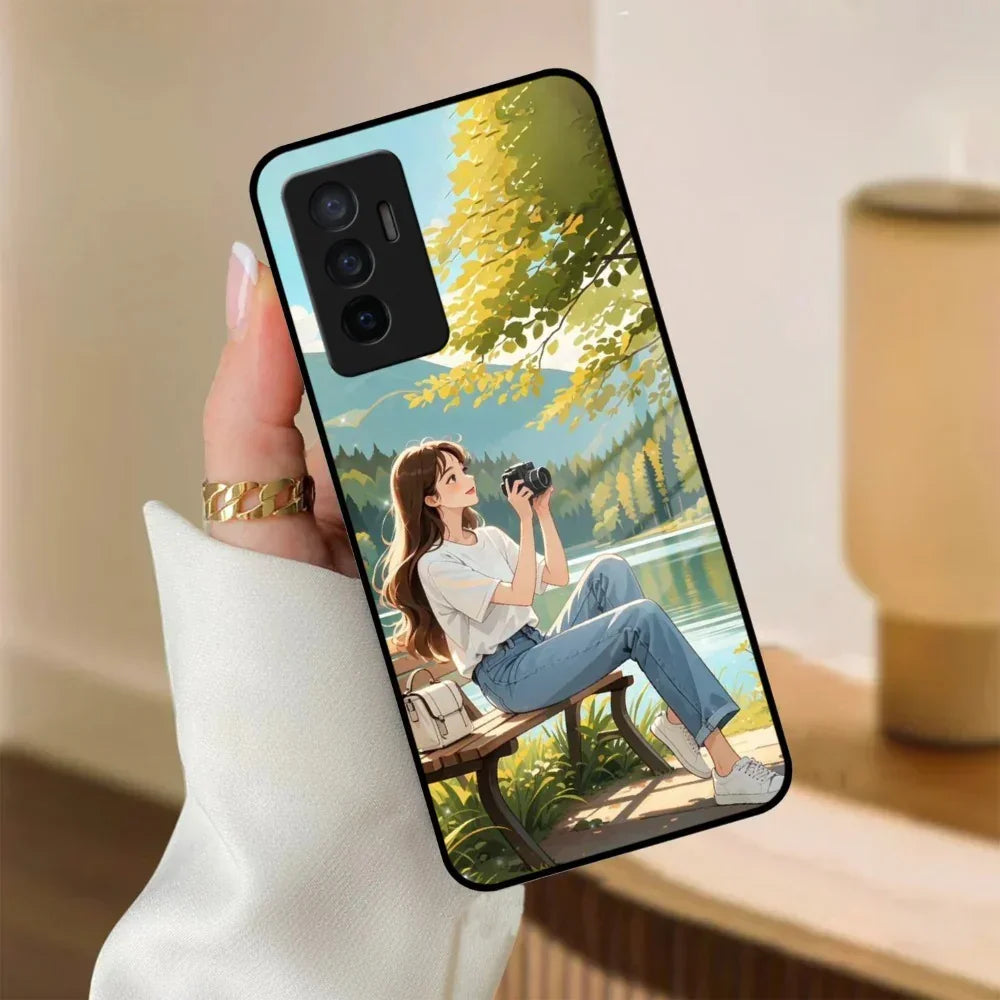 Nature Frame Glass Case Cover For Vivo - ShopOnCliQ