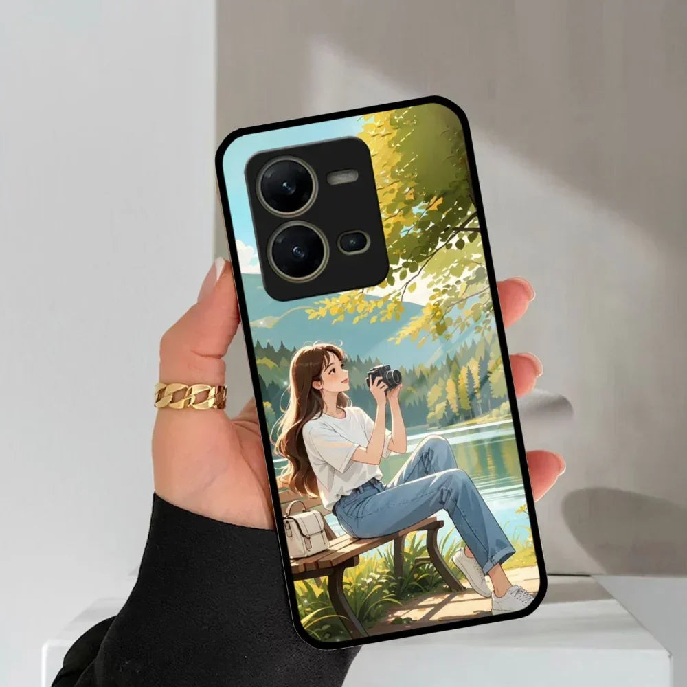 Nature Frame Glass Case Cover For Vivo - ShopOnCliQ