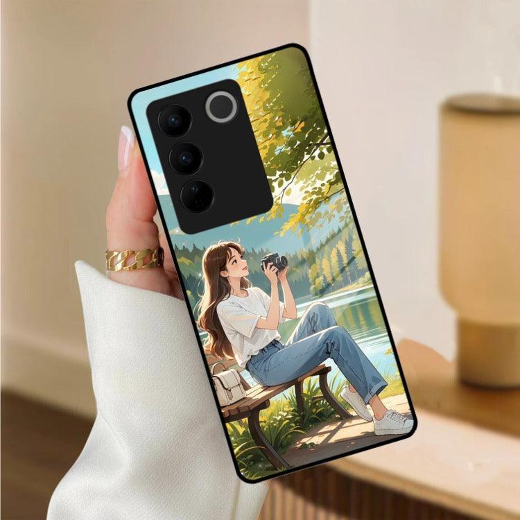 Nature Frame Glass Case Cover For Vivo - ShopOnCliQ