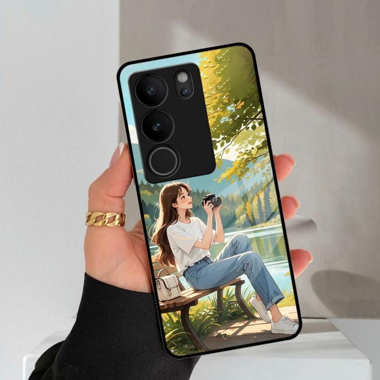 Nature Frame Glass Case Cover For Vivo - ShopOnCliQ