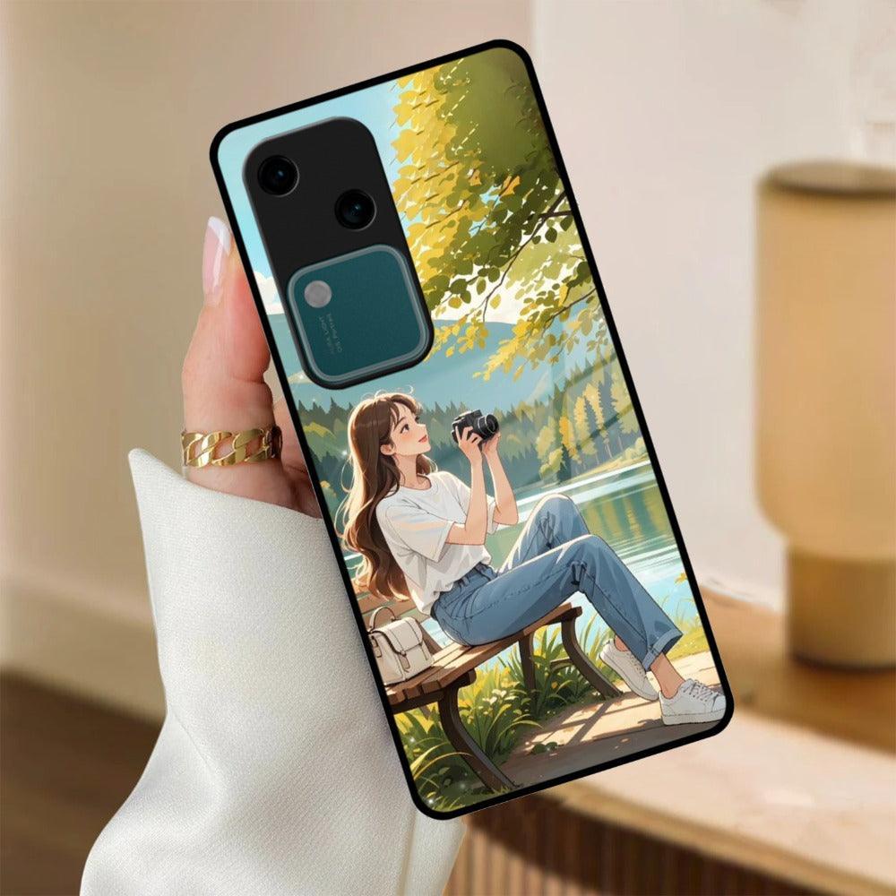 Nature Frame Glass Case Cover For Vivo - ShopOnCliQ