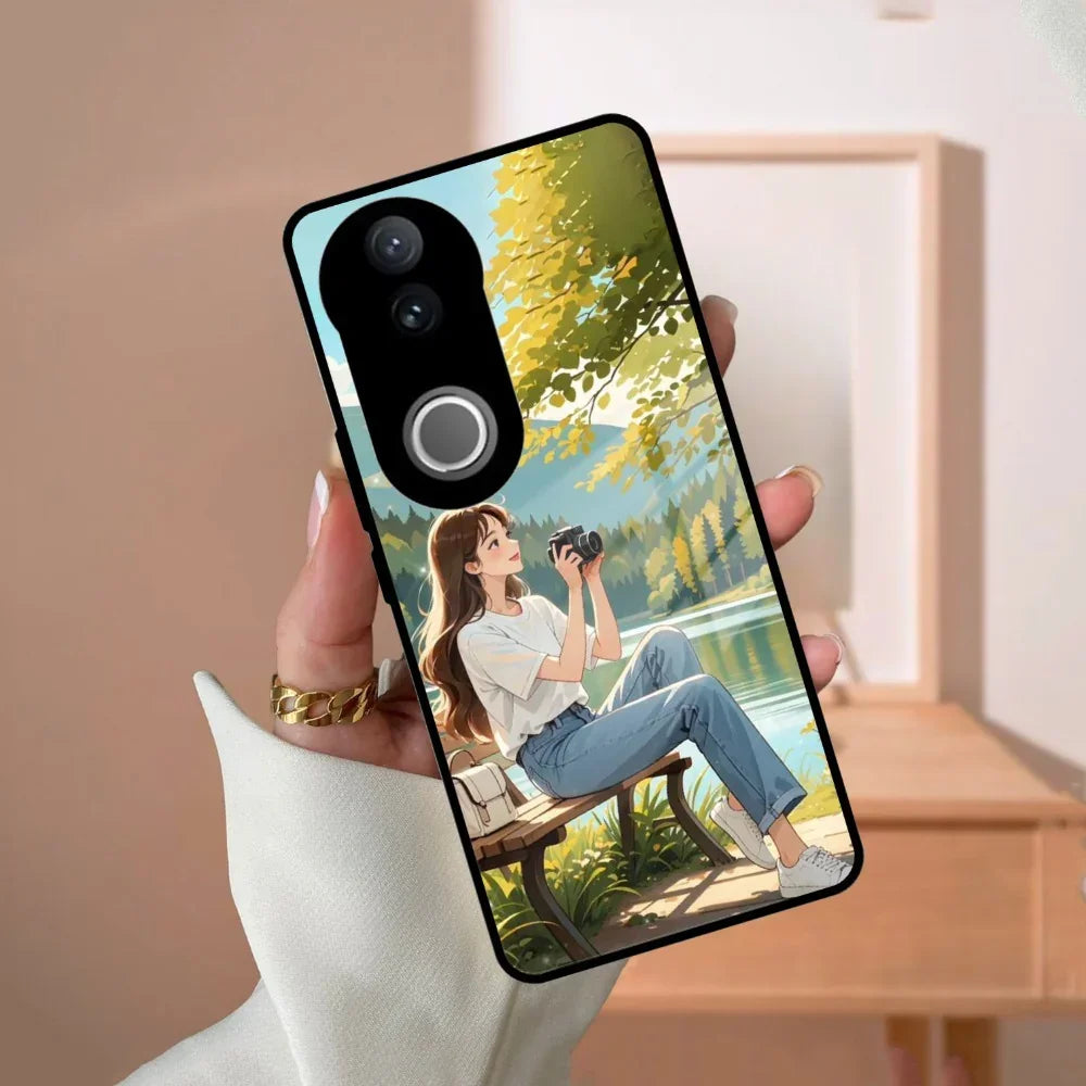 Nature Frame Glass Case Cover For Vivo - ShopOnCliQ