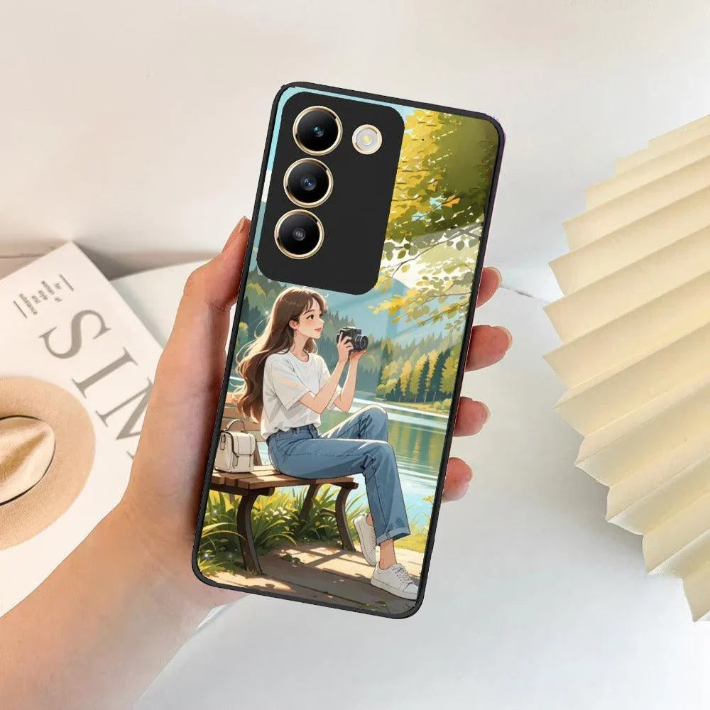 Nature Frame Glass Case Cover For Vivo - ShopOnCliQ