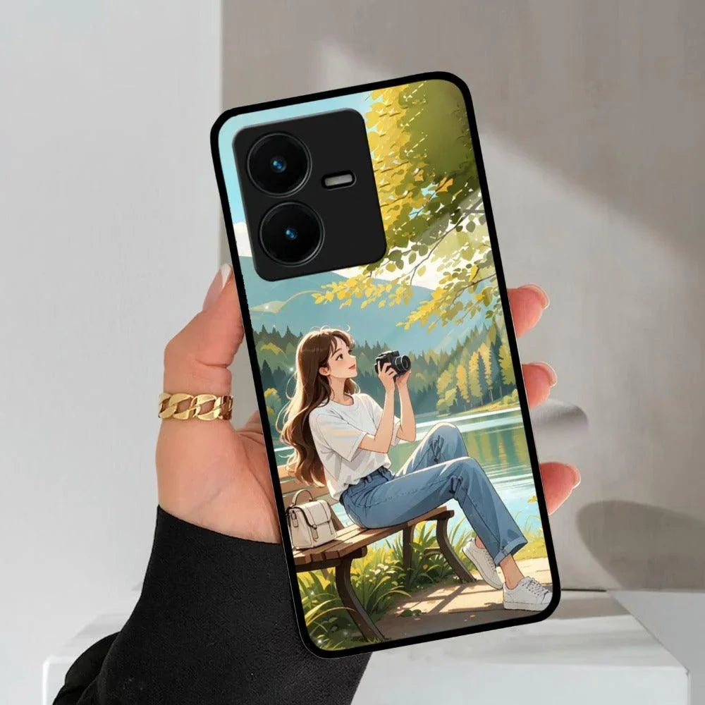 Nature Frame Glass Case Cover For Vivo - ShopOnCliQ