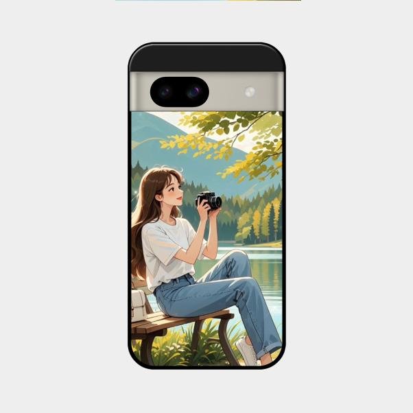 nature s frame glossy metal case cover for Google Pixel 8A 5G