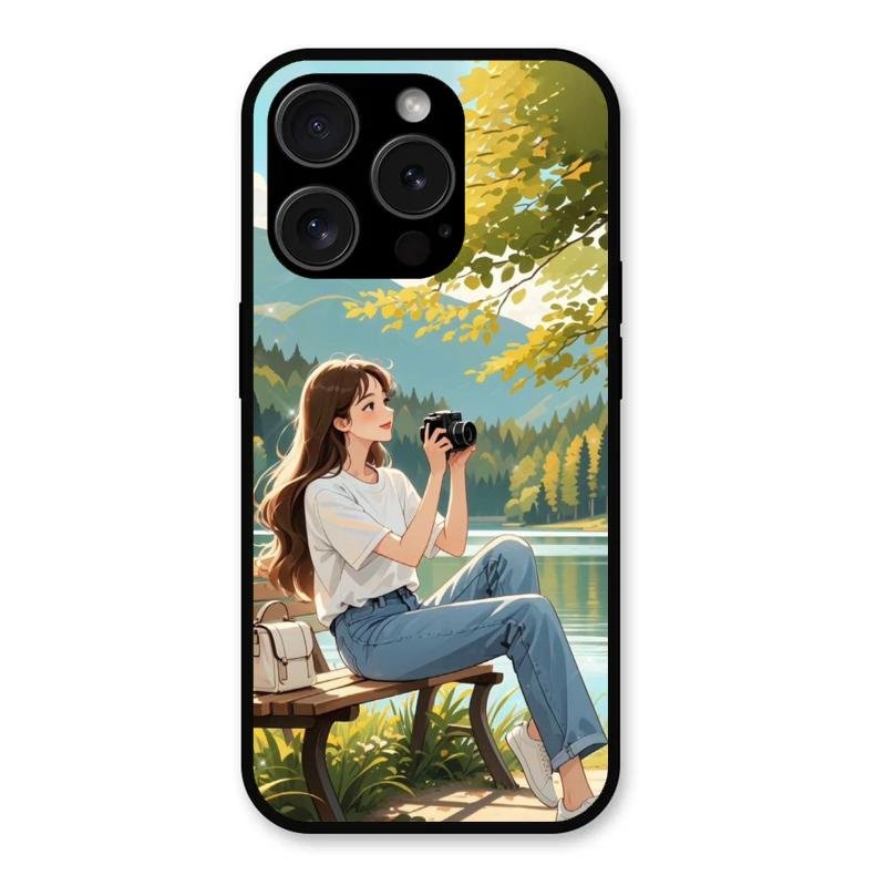 nature s frame glossy metal case cover for iPhone 15 Pro