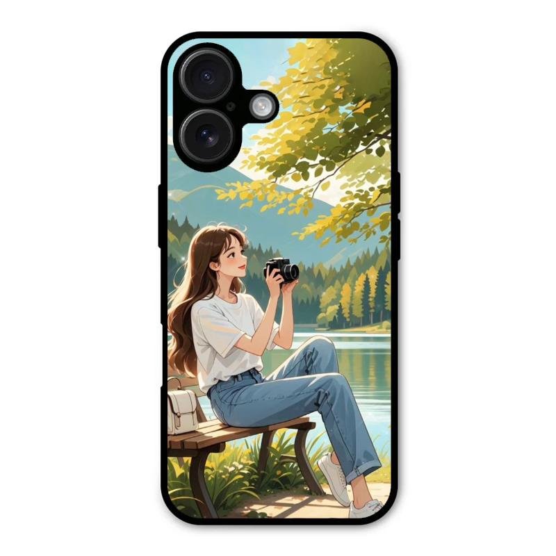 nature s frame glossy metal case cover for iPhone 16