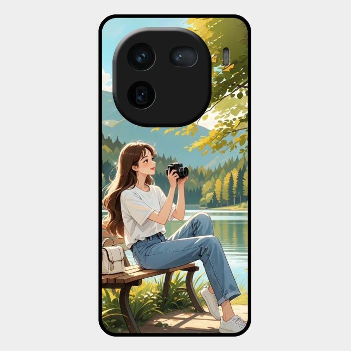 nature s frame glossy metal case cover for Iqoo 12 5G