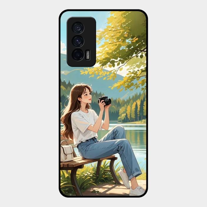 nature s frame glossy metal case cover for Iqoo 7 5G