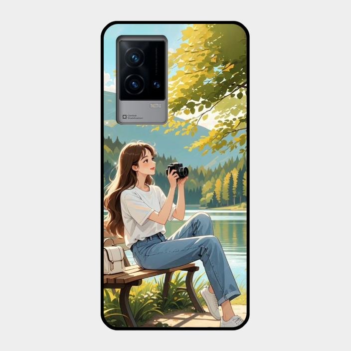 nature s frame glossy metal case cover for Iqoo 9 5G