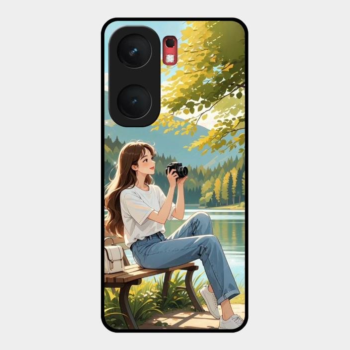 nature s frame glossy metal case cover for Iqoo Neo 9 Pro 5G