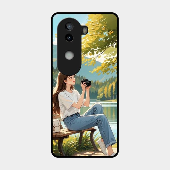 nature s frame glossy metal case cover for Iqoo Z9S 5G