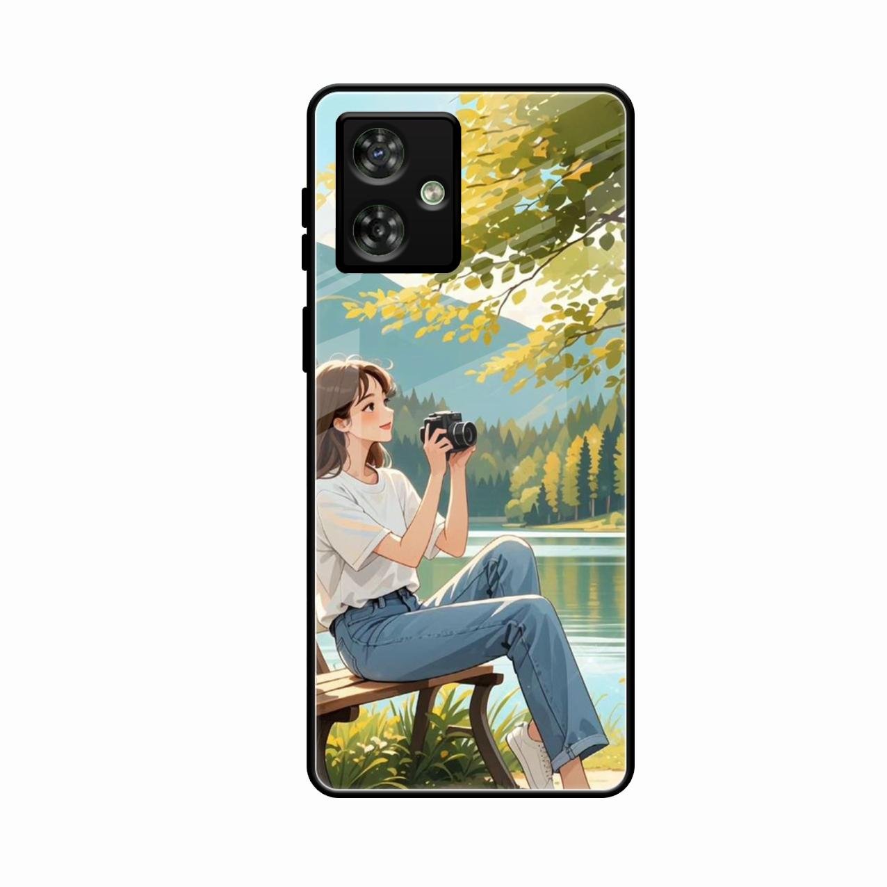 nature s frame glossy metal case cover for Motorola G64 5G
