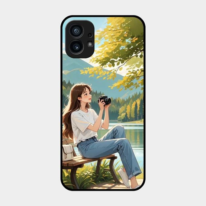 nature s frame glossy metal case cover for Nothing Phone 1