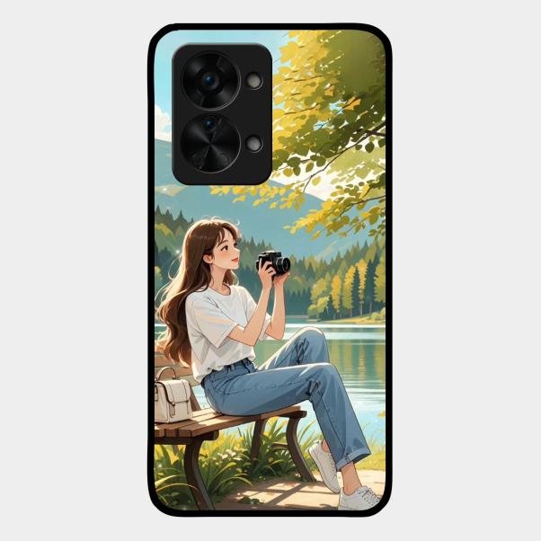 nature s frame glossy metal case cover for Oneplus Nord 2T 5G