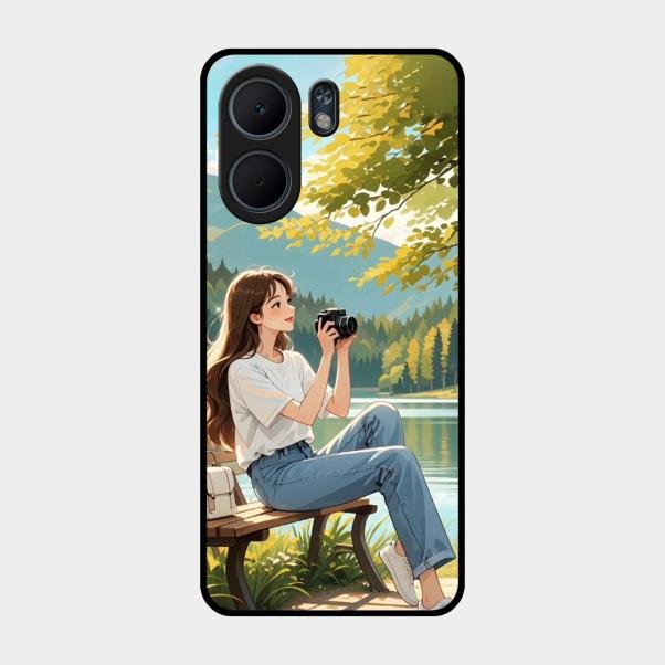 nature s frame glossy metal case cover for Oppo A5X 5G