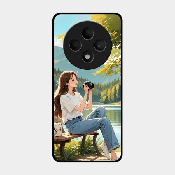 nature s frame glossy metal case cover for Oppo F27 5G