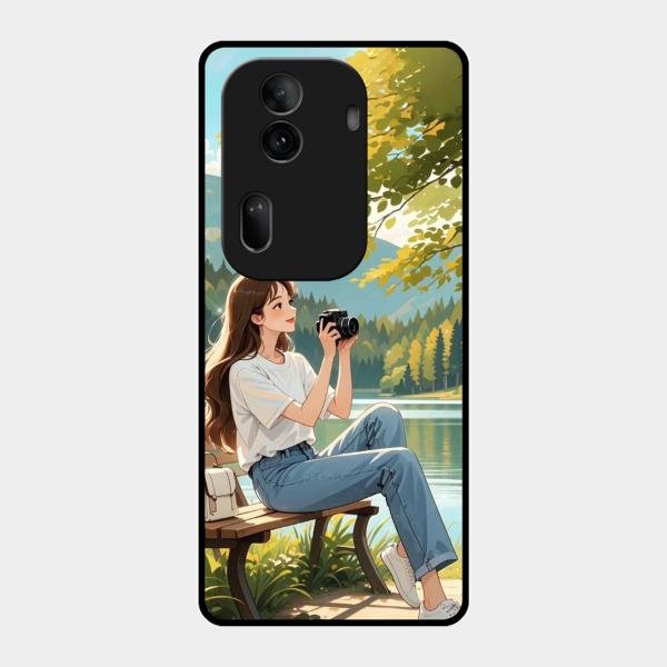 nature s frame glossy metal case cover for Oppo Reno 11 Pro 5G