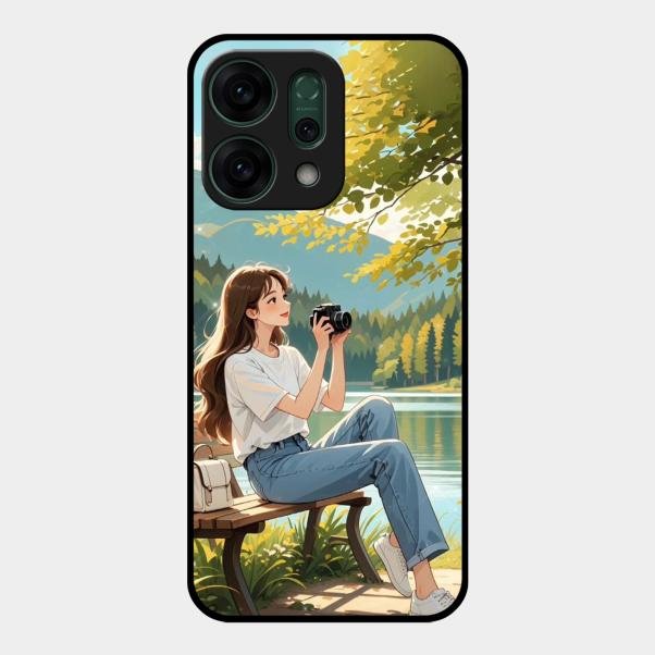 nature s frame glossy metal case cover for Oppo Reno 14 5G